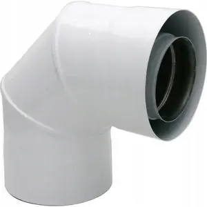 SpiroFlex 60/100 колено концентрическое 90° белое — двухстенное 60/100 мм