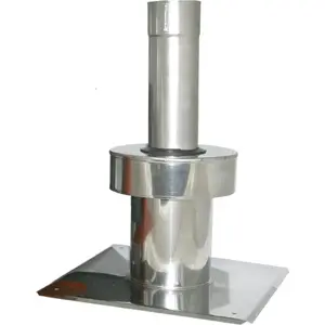 SpiroFlex vertical termination 80/125 with roof plate stainless steel SX-TDNV80/125ZPDN