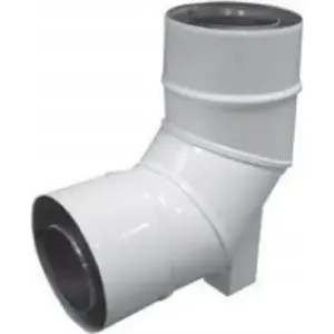 Flue Elbow Jeremias 87° 60/100 with Support (TWIN57E060/100)
