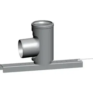 Atgrieziens-atbalsts dūmvadu DN80 87°, polipropilēns, līdz 120°C ar sliedi — Poujoulat