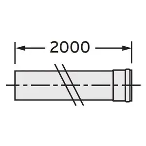 Flue Pipe Extension 2 m DN80 Vaillant 300832