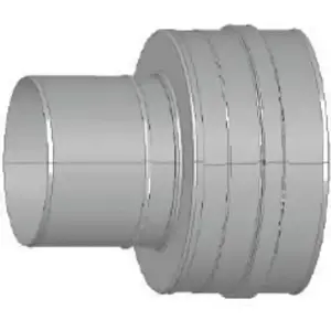 Flue Pipe Reducer Jeremias EWE060080 80→60 mm with Socket, Nipple and Gasket