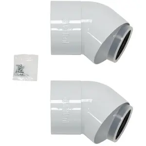 Flue concentric elbow 45° Ø80/125 mm, Vaillant 303611, pack of 2