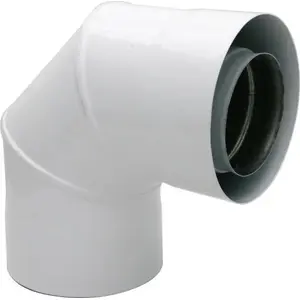 Турбо-колено SpiroFlex SX-TD80/125K90RB двухстенное 90° редуцированное 80/125→60/100 белое