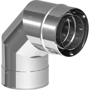 Jeremias rigid 87° elbow 60/100 mm high glossy with gasket (model 360-TWIN22060/100)