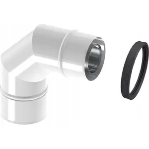 Jeremias flue elbow 87° 80/125 mm painted - TWIN22080/125