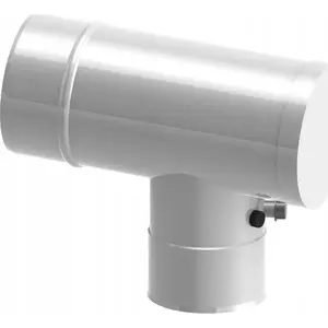 Flue Inspection Tee Jeremias 87° with Measurement Ports 60/100 and Gasket