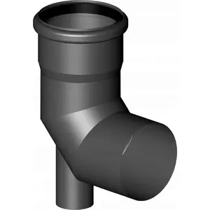 Flue elbow with base Almeva STARR 87° DN60 UV-stable black