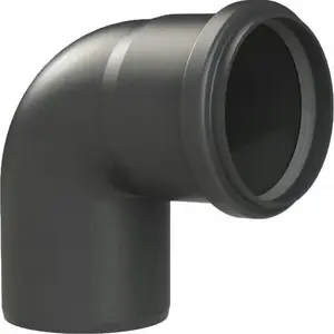 Flue Elbow 87° DN80 UV-stable Black — Almeva STARR (PBSB98)