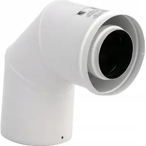 Колено SpiroFlex 80/125 двухстенное 90° белое, модель SX-TD80/125K90B