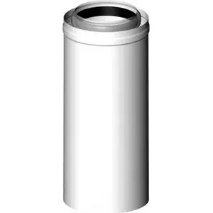 Flue pipe with collar Almeva LIK DN80/125, straight 2 m, model LPRK28