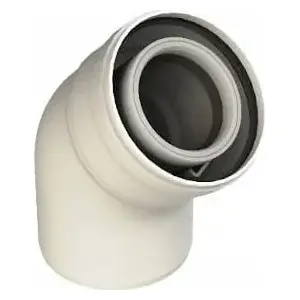 Flue elbow 45° Almeva LIK DN80/125, concentric chimney connector elbow LPBK48