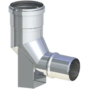 Jeremias elbow 87° adjustable 60–80 mm with support and gasket ALBI-TN06E060080
