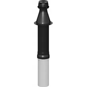 Ricom vertikāls izejas savienojums ar skavu DN80/125, melns (PP80/125DDBS)
