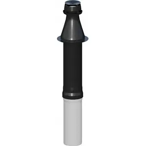 Vertical Outlet with Clamp Ricom model PP60/100DDBS DN60/100 (black)