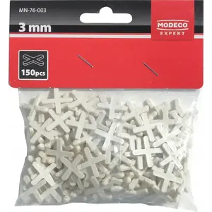 Tile spacer clips Expert+ 3.0 mm, pack 150 pieces, clip-strip packaging