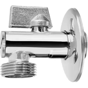 Leņķa vārsts ar filtru INVENA ZW-12-W20 1/2" x 3/4" ūdens instalācijai