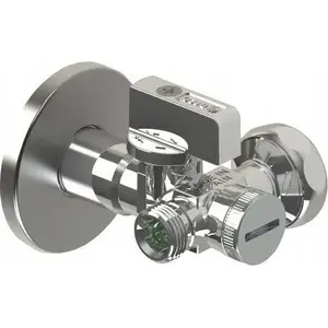 Угловой запорный клапан ARCO DUAL2902 1/2"×3/4"×3/8" резьбовые соединения, латунный