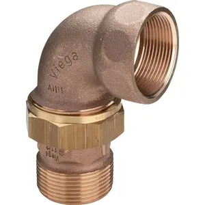 Leņķa savienotājs VIEGA 5/4" (modelis 348694) — misiņa apdare