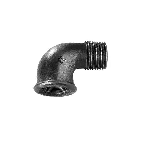 Elkoņs 90° ar vītni 1/2" melns