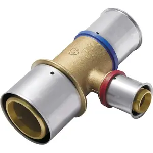 Медный редукционный пресс-тройник KAN-therm 63/20/63 — прессовое сантехническое соединение