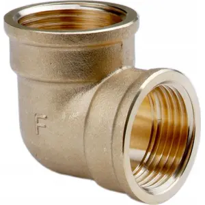 Brass Elbow Coupling FERRO K05Z 1" Female-Female, Yellow Plated