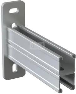 Double console type D-MF2.5 with foot, Niczuk, dimensions 41×82×2.5 mm, foot length 320 mm