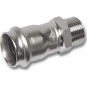 SANHA Stainless Steel Transition Coupling d18 x 3/4" for Plumbing Connections