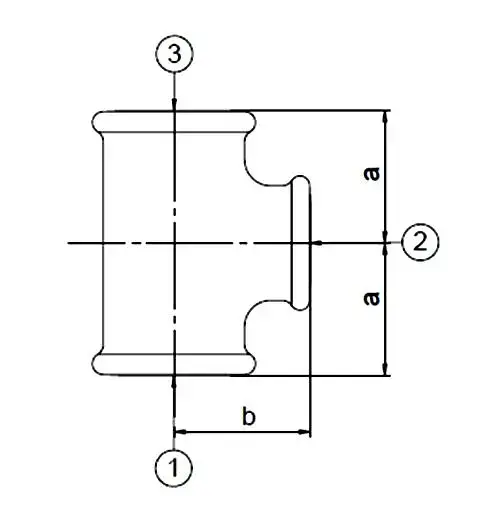 Pipe Tee Odlewnia Zawiercie 1½"x1¼"x1½" 13801 Photo 2