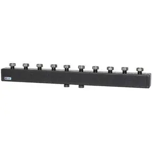 Manifold DN25 for 3 to 5 Heating Circuits (3 top / 2 bottom) up to 110 kW, Huch EnTEC R040402002 with mounting bracket