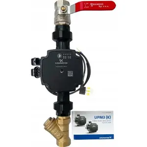 Sūkņu grupa Afriso DK DN25 ar tiešo apkures ķēdi un sūkni Grundfos UPM3 HYBRID 25-70 (DWZ)