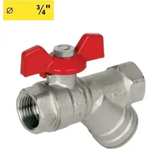 Кран шаровой с фильтром 3/4" внутр.-внут. с бабочкой ARCO VA30 (MPN 752504)