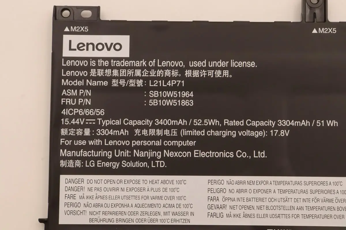 Аккумулятор Lenovo 5B10W51863 52.5Wh 3400 мА·ч Photo 4
