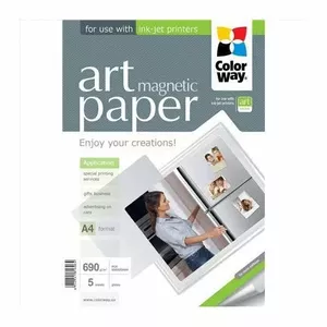 Magnetic photo paper ColorWay PGA690005MA4 A4 690 g/m², magnetic-backed heavyweight for prints