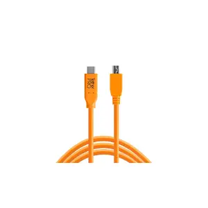 USB 2.0 cable Tether Tools CUC2515-ORG, USB-C to Micro‑USB B, 4.6 m, orange