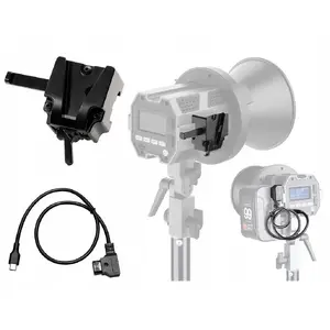 Adapter SAVIO CLVM2 V‑Mount battery adapter with D‑Tap to USB‑C cable for CL-60 CL-60R CL-100X lamps
