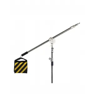 Mikrofona boom roka GlareOne SLSBA240 — regulējams garums 120–240 cm, studijas stiprinājums