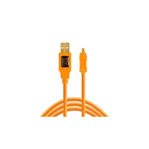 USB 2.0 cable Tether Tools CU8015-ORG — 4.6 m, USB A to Mini-USB B, orange