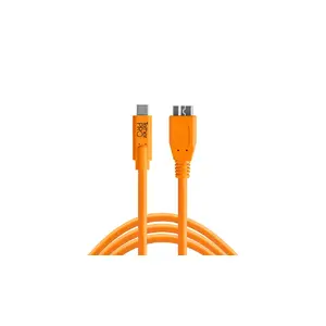 USB 3.2 Gen 1 (5 Gbit/s) cable Tether Tools CUC3315-ORG, USB A to Micro-USB B, 4.6 m, orange