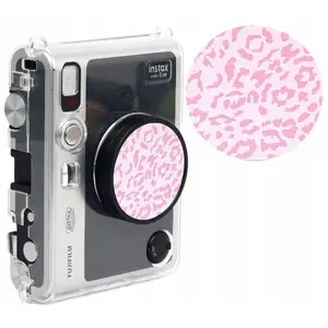 Decorative Lens Cap Sticker for Fujifilm Instax Mini Evo — LoveInstant — 3M Adhesive, Pink Leopard