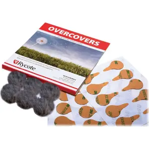 Windshield overcovers Rycote Overcovers Grey — pack with 6 fur pieces and 30 stickies