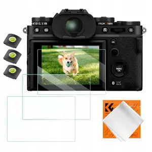 Screen Protector Glass 9H and Cold Shoe Covers Kit for Fujifilm X-T5 by K&F (3× glass, 3× cold shoe)