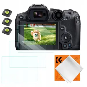 Защитное стекло 9H для экрана + 3 крышки горячего башмака для Canon EOS R6 II, R6, R7 от K&F (MPN SB10332)