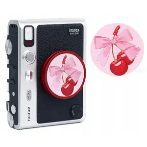Decorative Lens Cap Sticker for Fujifilm Instax Mini Evo by LoveInstant — Red Cherries, 3M Adhesive