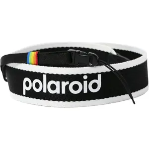 Camera Strap POLAROID SB8421 Flat Black & White, 110 cm length, 35 mm width