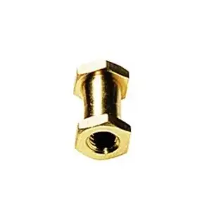 Thread Adapter Stud Manfrotto 066 Double Female Thread Stud 035, brass, 1" attachment, gold