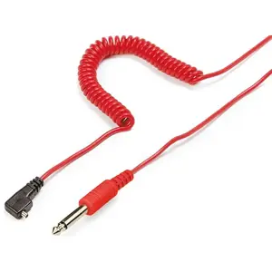 Signal cable KAISER 1409, 10 m, 6.35 mm (1/4") male-to-male, PC connector, Black/Red