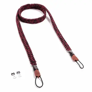 Camera Strap Genius C-Rope Traveler for Digital Camera, Nylon, 140 cm, Black/Red