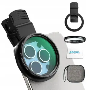 Apexel CPL Polarizing Filter 52mm for Smartphone Lens with Clip APL-52-CPL