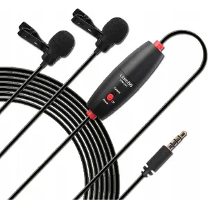Mikrofons LensGo dubultais 2x dinamiskie lavaljē mikrofoni, mini Jack 3,5 mm, modelis Lym-dm1